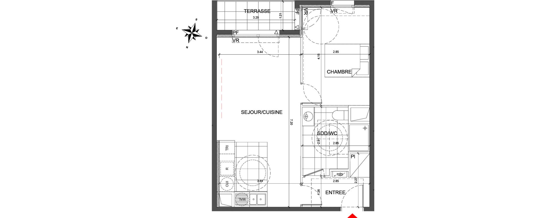 Appartement T2 de 47,60 m2 &agrave; Fontenay-Sous-Bois La redoute