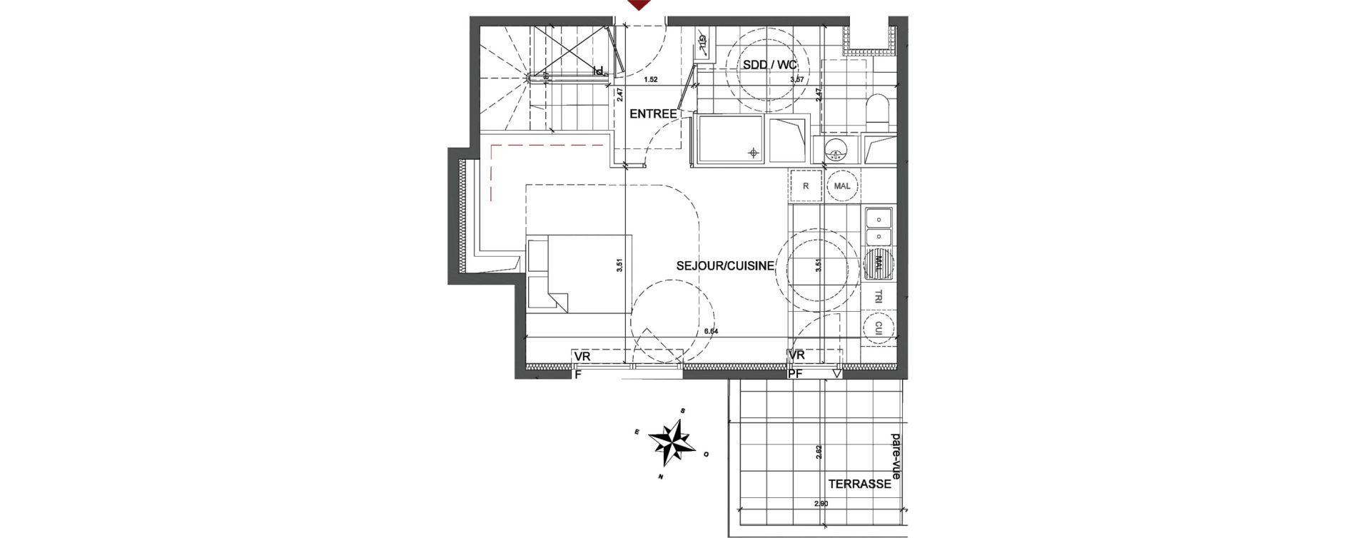 Duplex T3 de 74,50 m2 &agrave; Fontenay-Sous-Bois La redoute