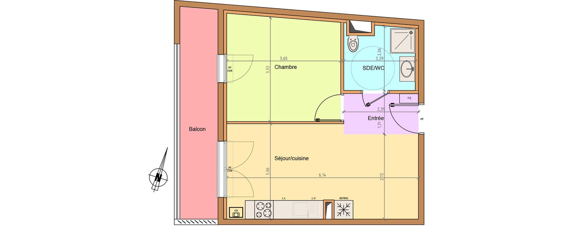 Appartement T2 de 37,84 m2 &agrave; Fontenay-Sous-Bois Centre