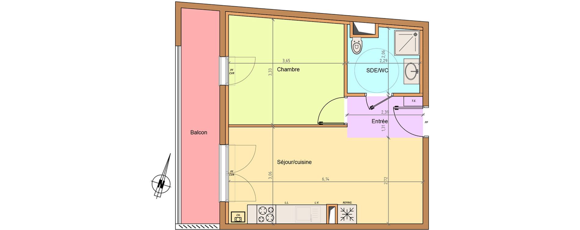 Appartement T2 de 37,48 m2 &agrave; Fontenay-Sous-Bois Centre