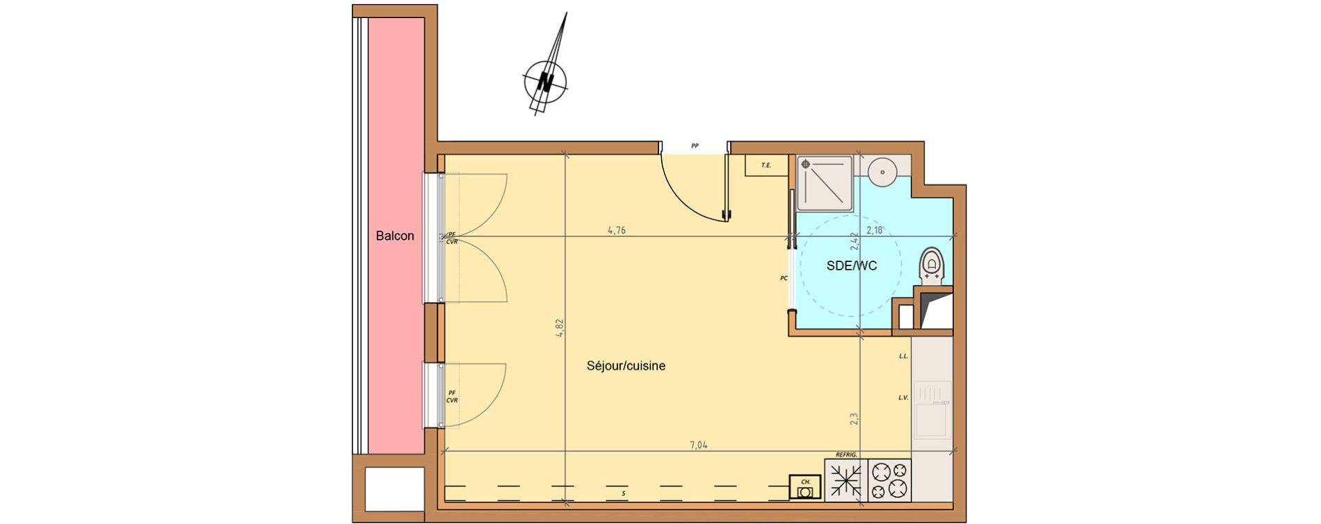 Appartement T1 de 32,63 m2 &agrave; Fontenay-Sous-Bois Centre