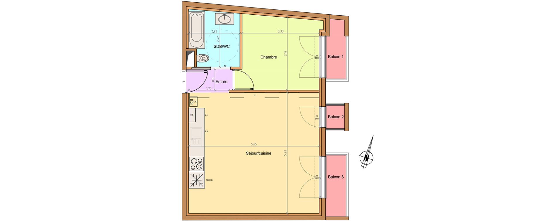 Appartement T2 de 47,98 m2 &agrave; Fontenay-Sous-Bois Centre