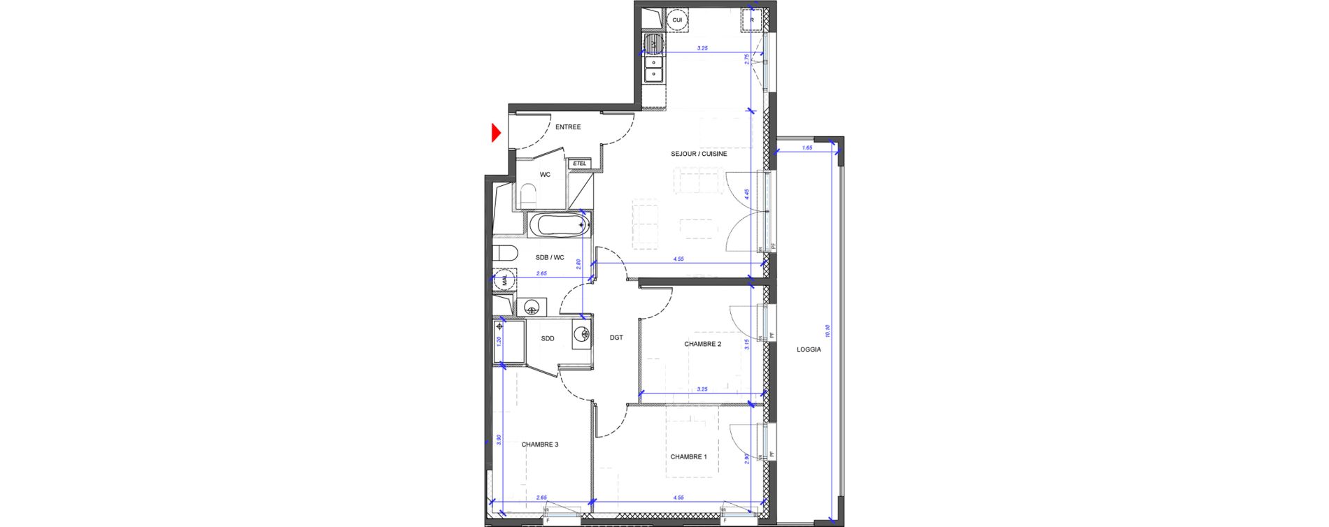 Appartement T4 de 80,30 m2 &agrave; Fontenay-Sous-Bois La redoute