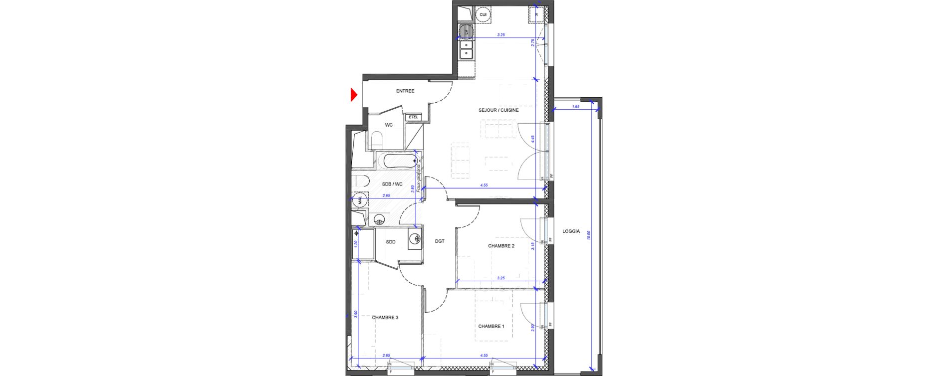 Appartement T4 de 80,30 m2 &agrave; Fontenay-Sous-Bois La redoute