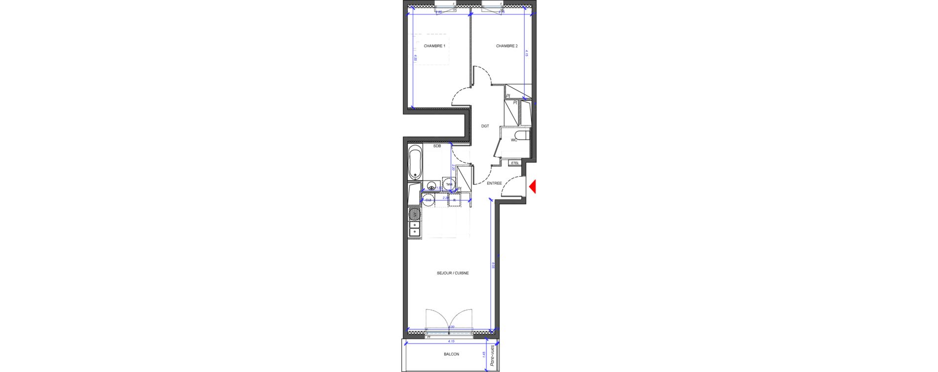 Appartement T3 de 65,00 m2 &agrave; Fontenay-Sous-Bois La redoute