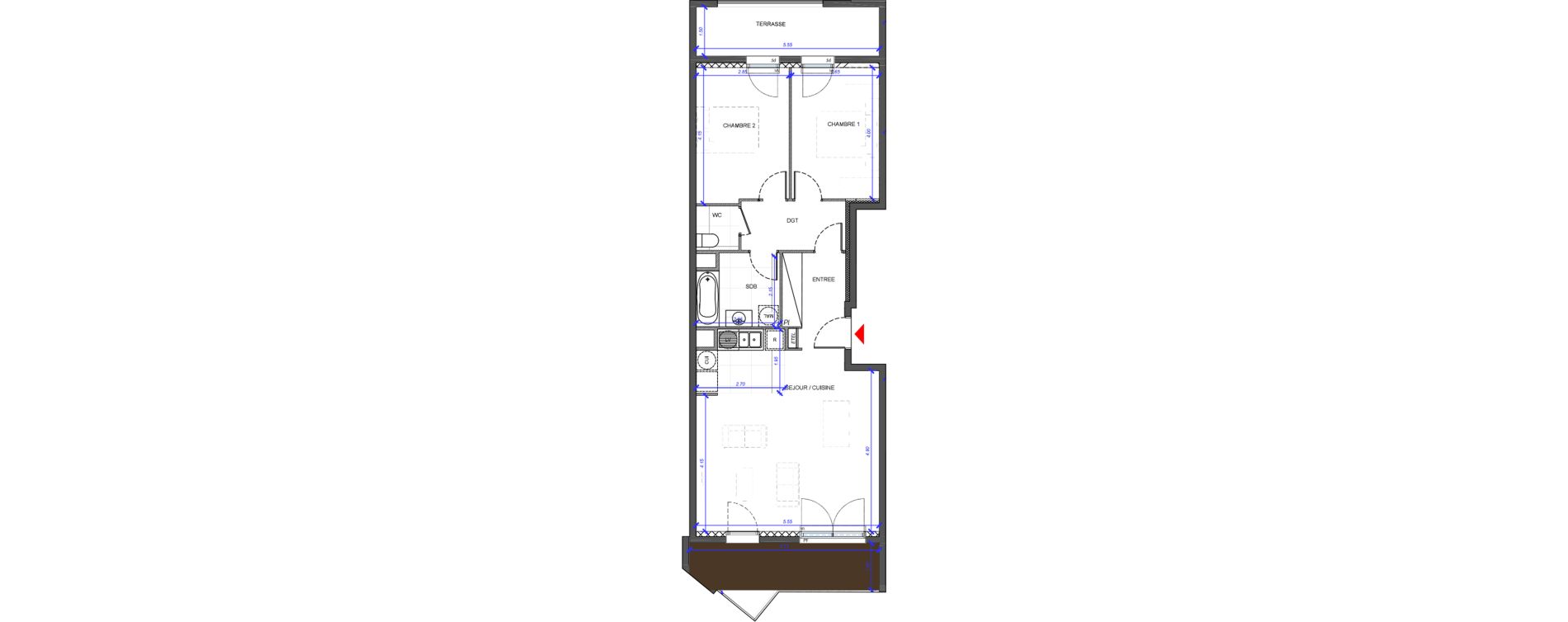 Appartement T3 de 70,80 m2 &agrave; Fontenay-Sous-Bois La redoute