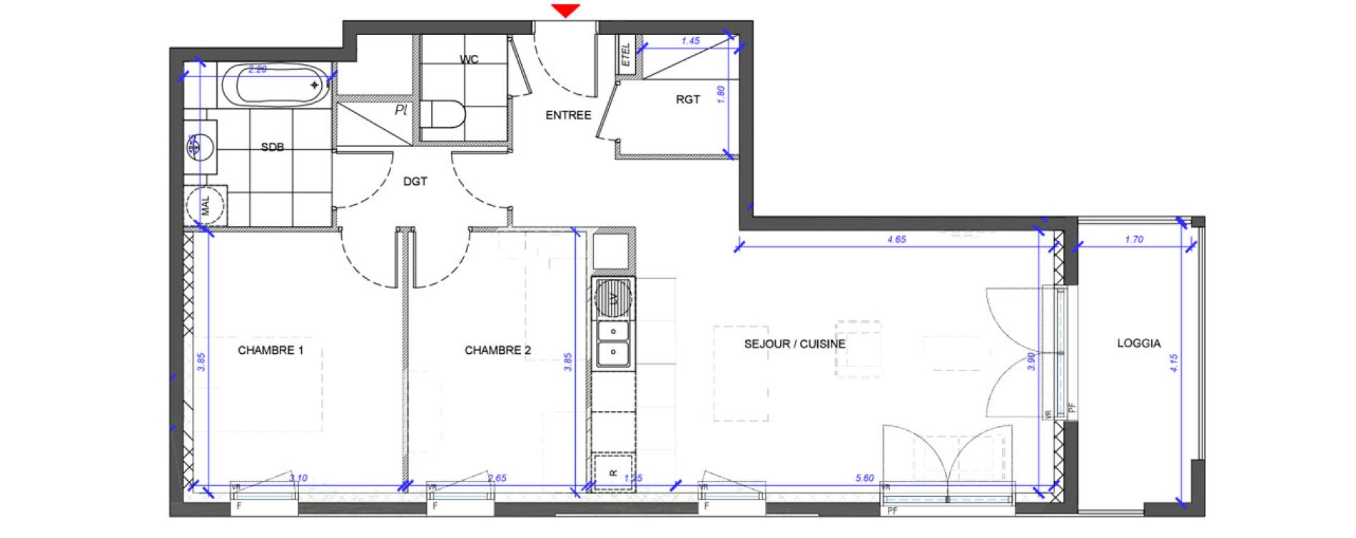 Appartement T3 de 68,70 m2 &agrave; Fontenay-Sous-Bois La redoute