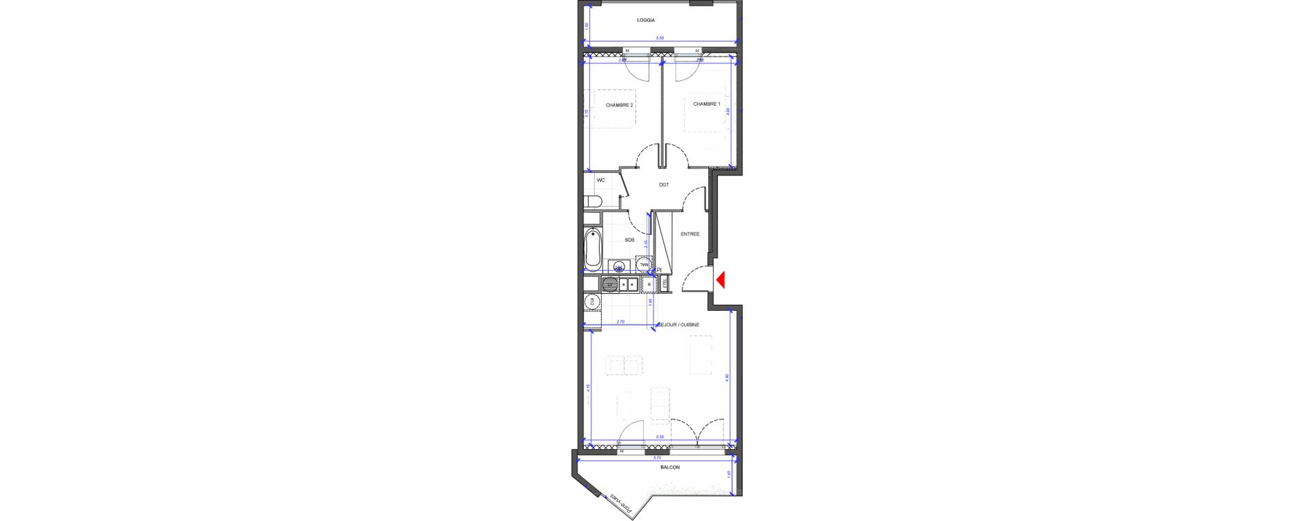 Appartement T3 de 70,80 m2 &agrave; Fontenay-Sous-Bois La redoute