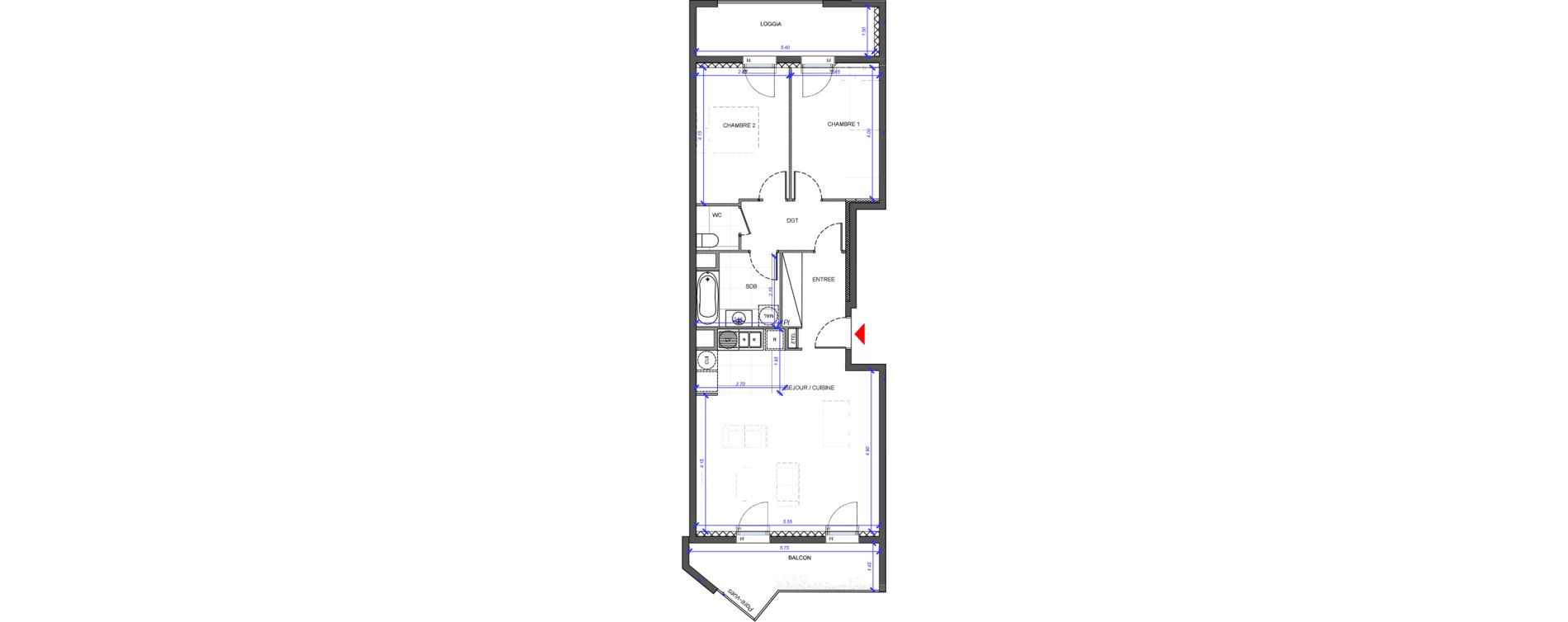 Appartement T3 de 70,80 m2 &agrave; Fontenay-Sous-Bois La redoute