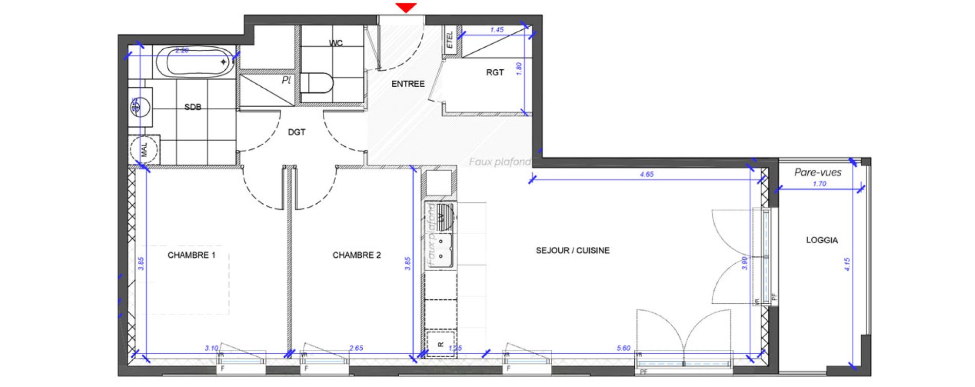 Appartement T3 de 68,70 m2 &agrave; Fontenay-Sous-Bois La redoute