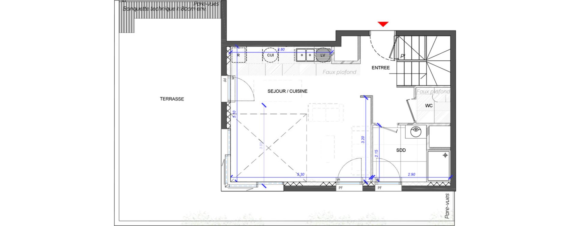 Duplex T4 de 97,00 m2 &agrave; Fontenay-Sous-Bois La redoute