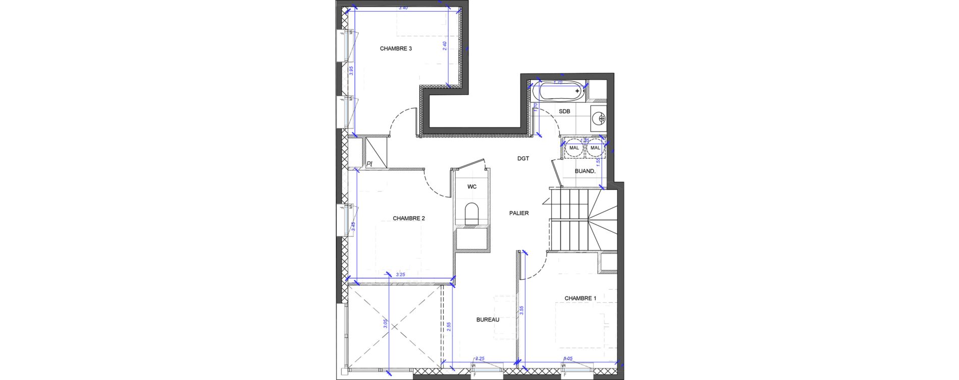 Duplex T4 de 97,00 m2 &agrave; Fontenay-Sous-Bois La redoute