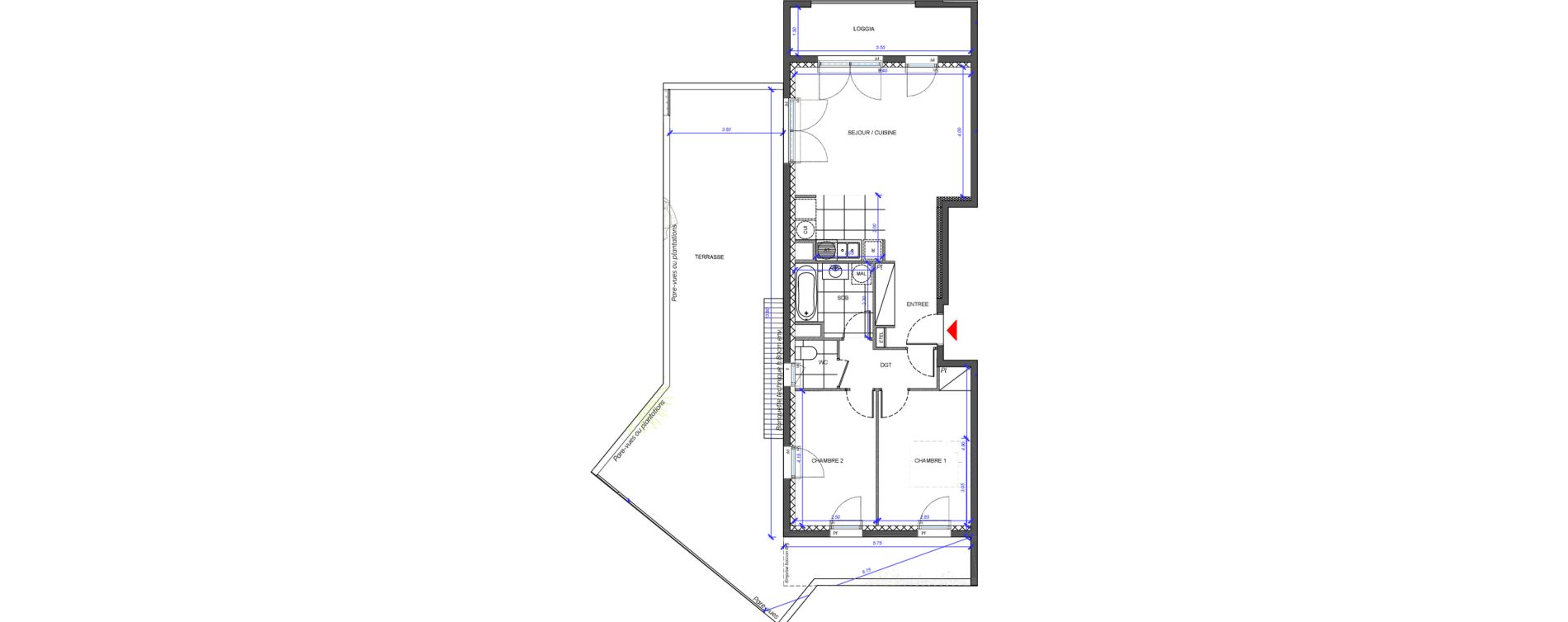 Appartement T3 de 68,20 m2 &agrave; Fontenay-Sous-Bois La redoute