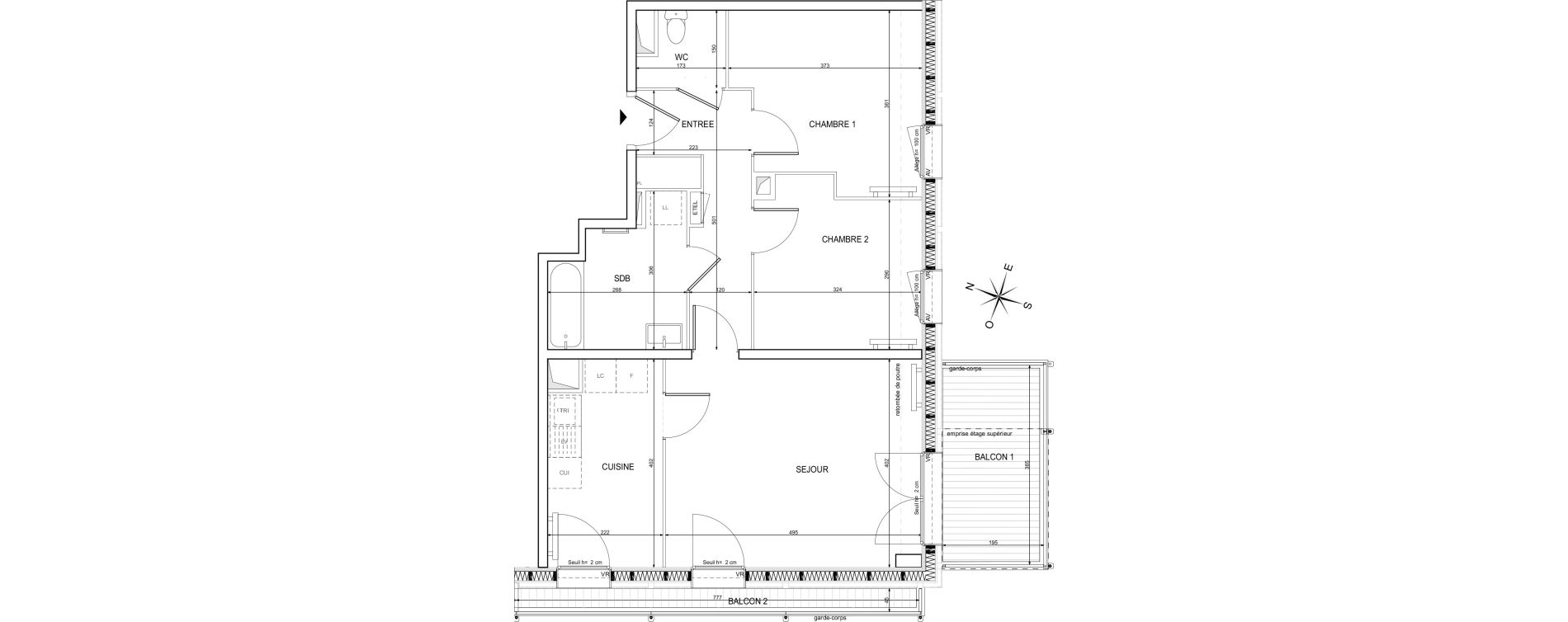 Appartement T3 de 66,20 m2 &agrave; Fontenay-Sous-Bois Val de fontenay