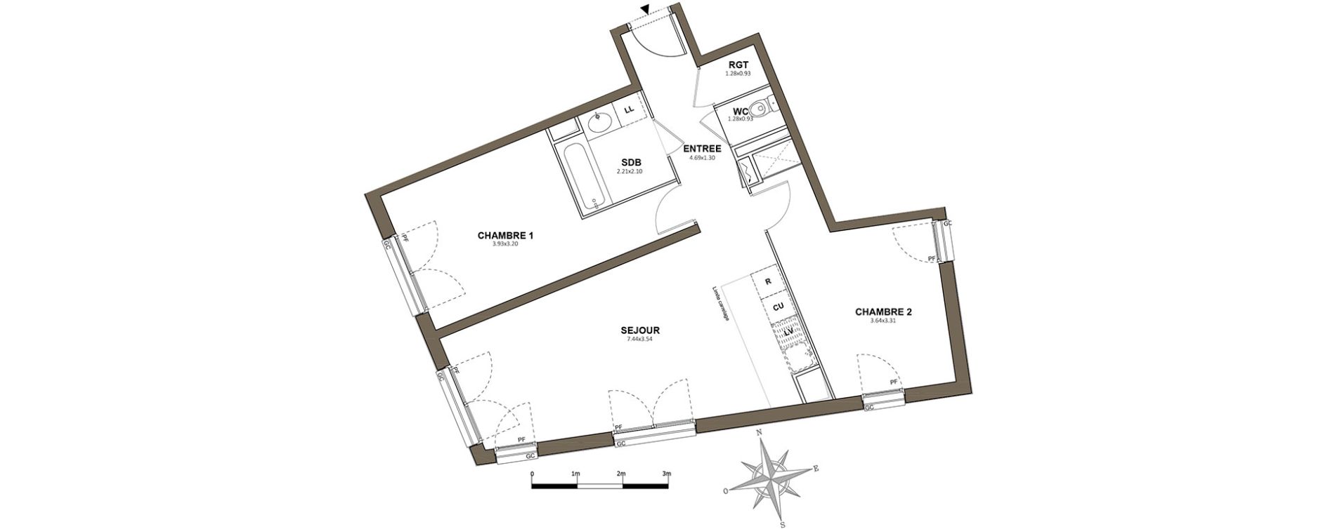 Appartement T3 de 68,22 m2 &agrave; Fresnes Centre