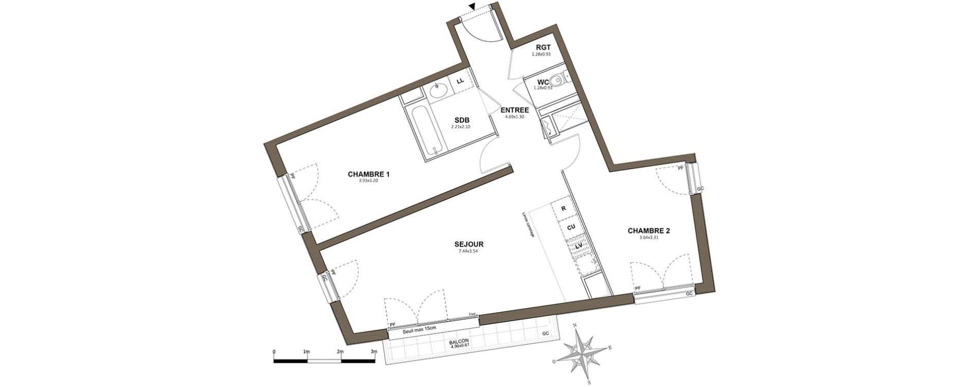 Appartement T3 de 68,20 m2 &agrave; Fresnes Centre