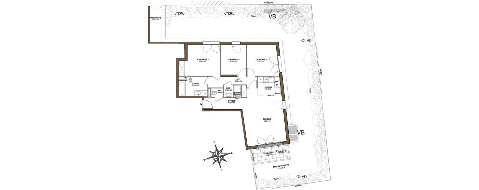 Appartement T4 de 84,79 m2 &agrave; Fresnes Centre