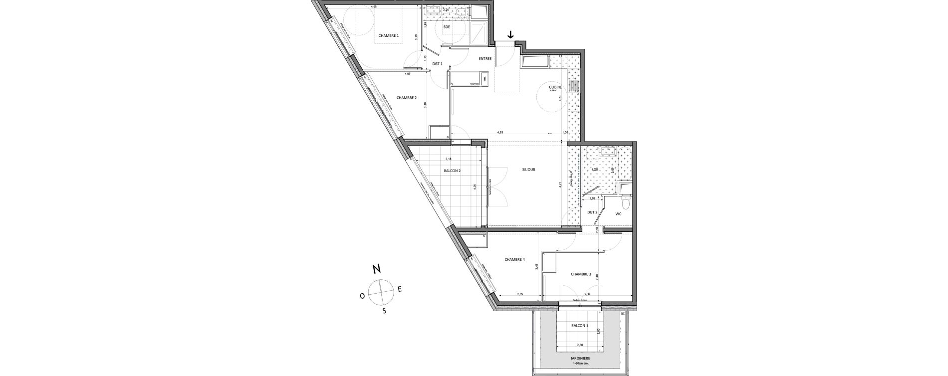 Appartement T5 de 109,31 m2 &agrave; Ivry-Sur-Seine Ivry port