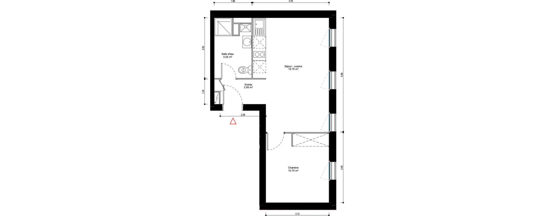 Appartement T2 de 38,50 m2 &agrave; Ivry-Sur-Seine Verollot