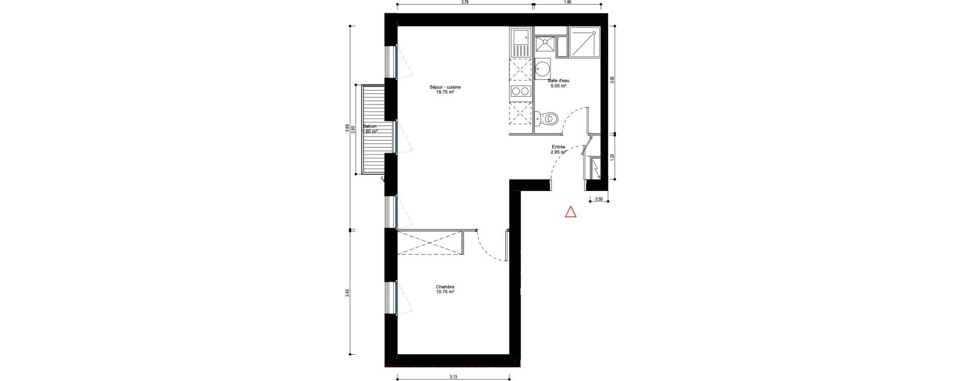 Appartement T2 de 38,50 m2 &agrave; Ivry-Sur-Seine Verollot