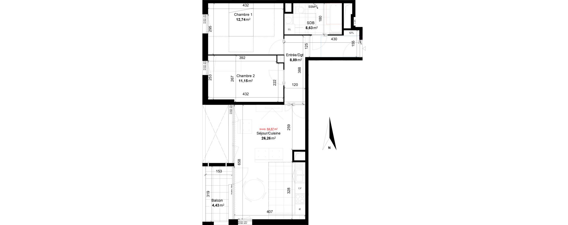 Appartement T3 de 64,67 m2 &agrave; Ivry-Sur-Seine Centre