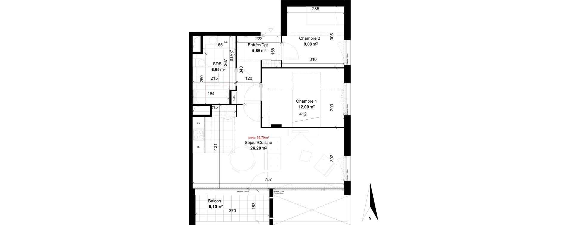 Appartement T3 de 59,79 m2 &agrave; Ivry-Sur-Seine Centre