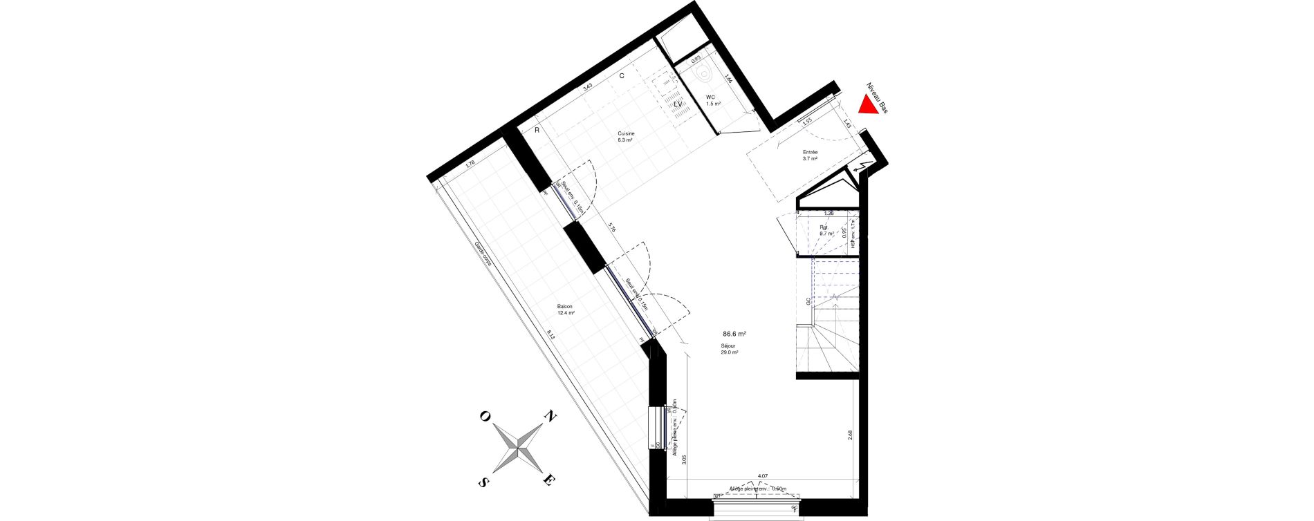 Duplex T4 de 86,60 m2 &agrave; Ivry-Sur-Seine Ivry confluences