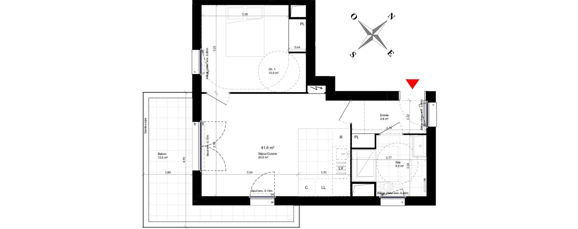 Appartement T2 de 41,60 m2 &agrave; Ivry-Sur-Seine Ivry confluences