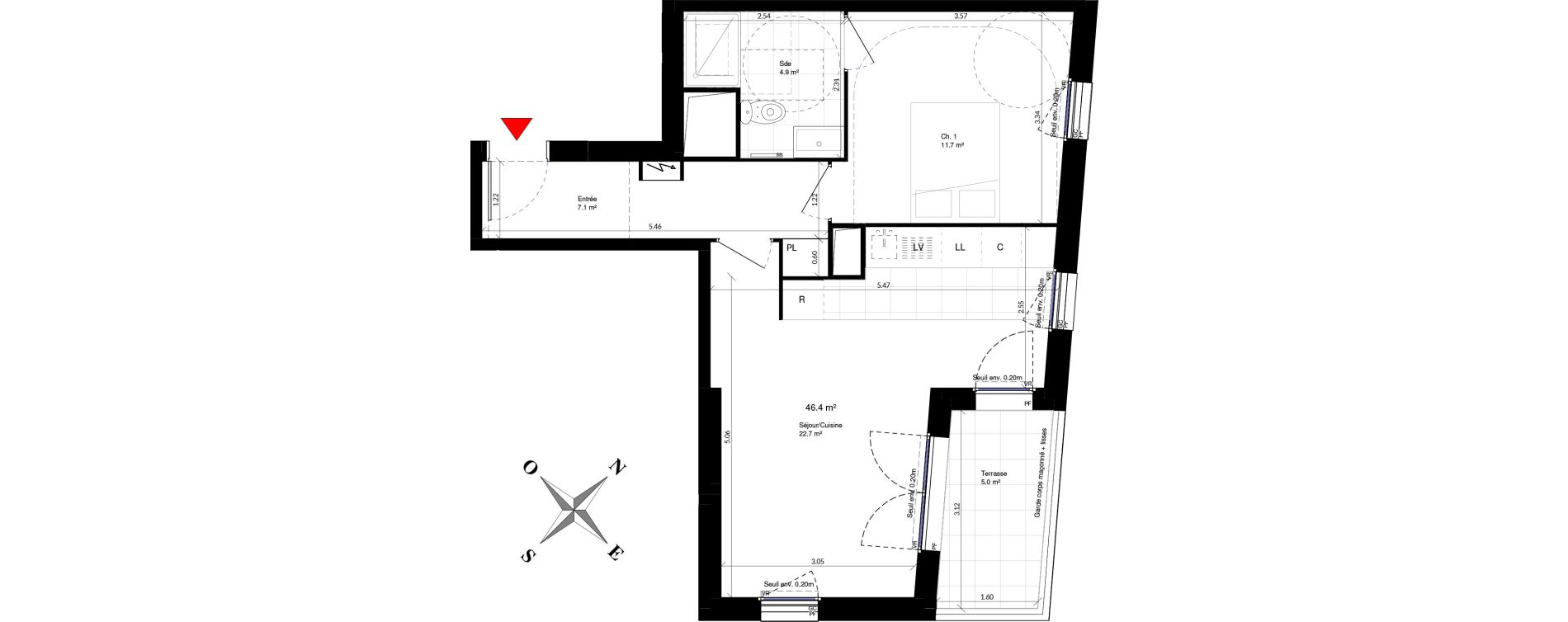 Appartement T2 de 46,40 m2 &agrave; Ivry-Sur-Seine Ivry confluences