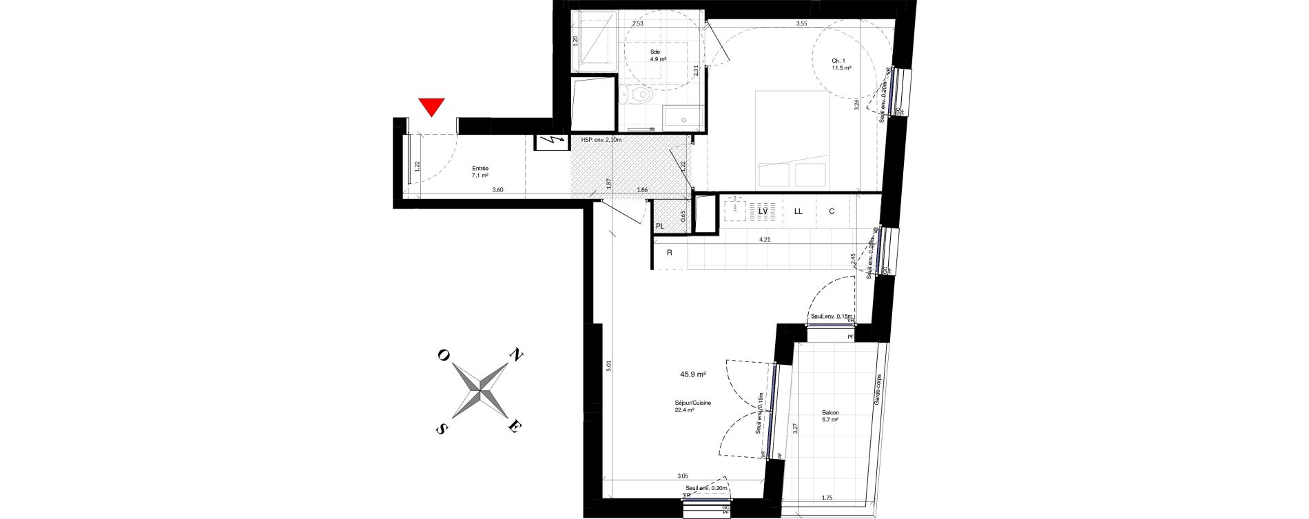Appartement T2 de 45,90 m2 &agrave; Ivry-Sur-Seine Ivry confluences