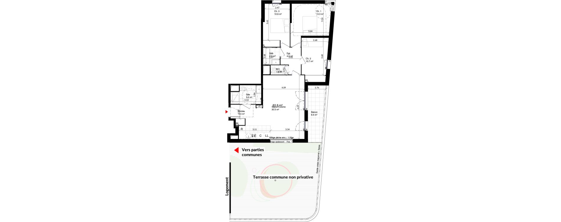 Appartement T4 de 83,80 m2 &agrave; Ivry-Sur-Seine Ivry confluences