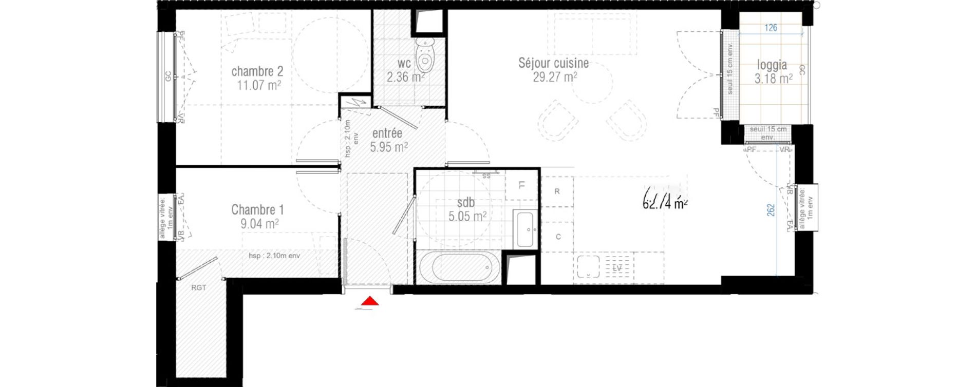 Appartement T3 de 62,74 m2 &agrave; Ivry-Sur-Seine Ivry confluences