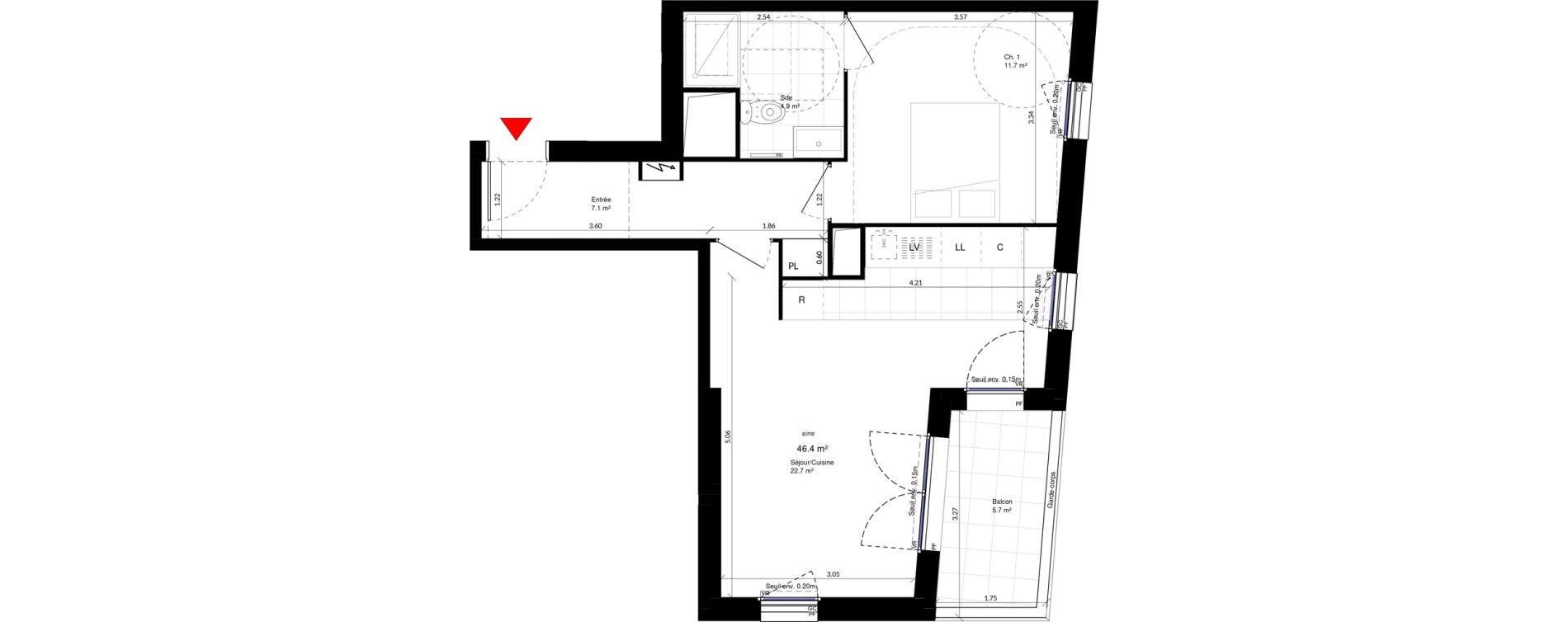 Appartement T2 de 46,40 m2 &agrave; Ivry-Sur-Seine Ivry confluences