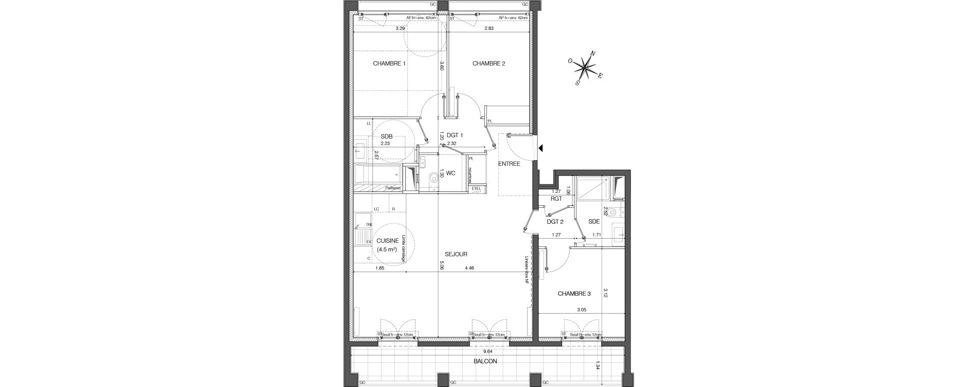 Appartement T4 de 85,10 m2 &agrave; Ivry-Sur-Seine Ivry confluences