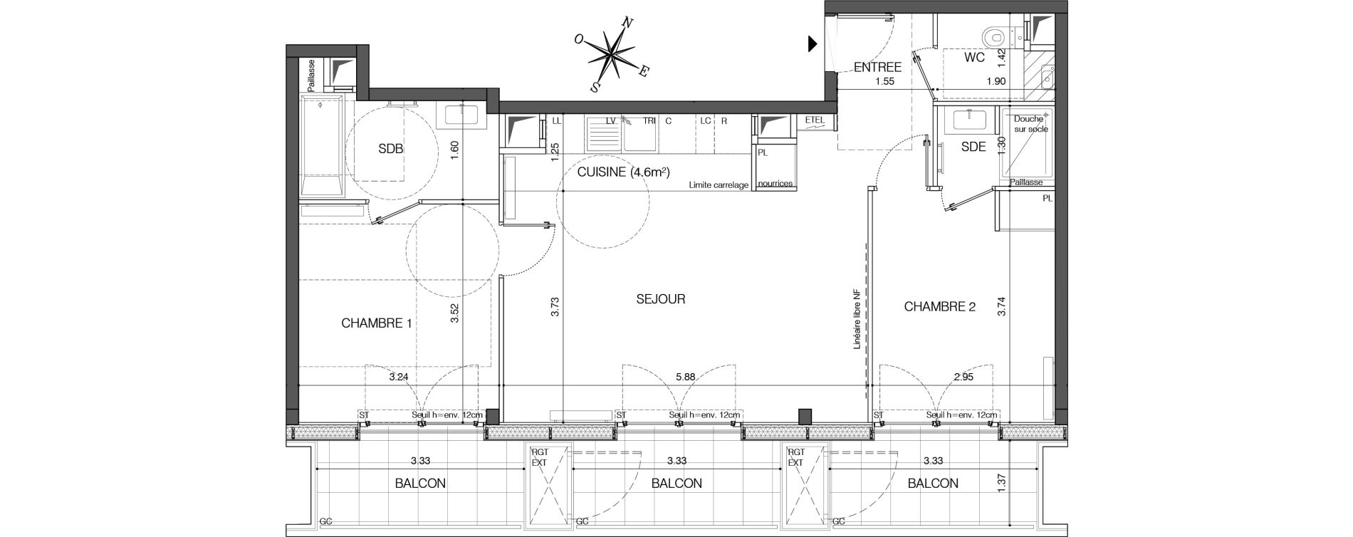 Appartement T3 de 64,50 m2 &agrave; Ivry-Sur-Seine Ivry confluences