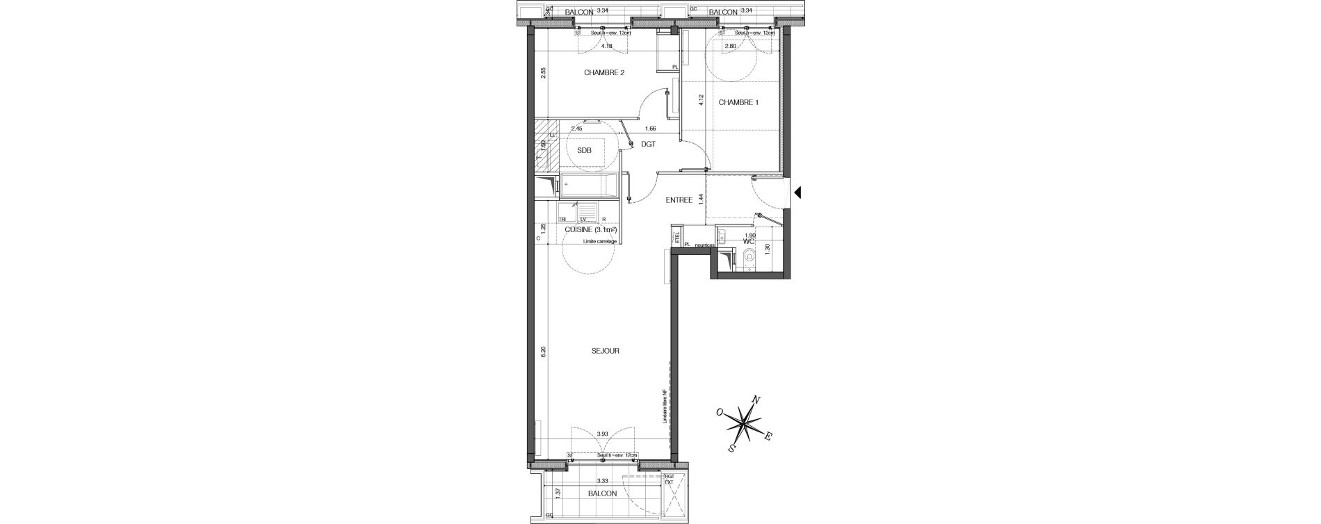 Appartement T3 de 67,10 m2 &agrave; Ivry-Sur-Seine Ivry confluences