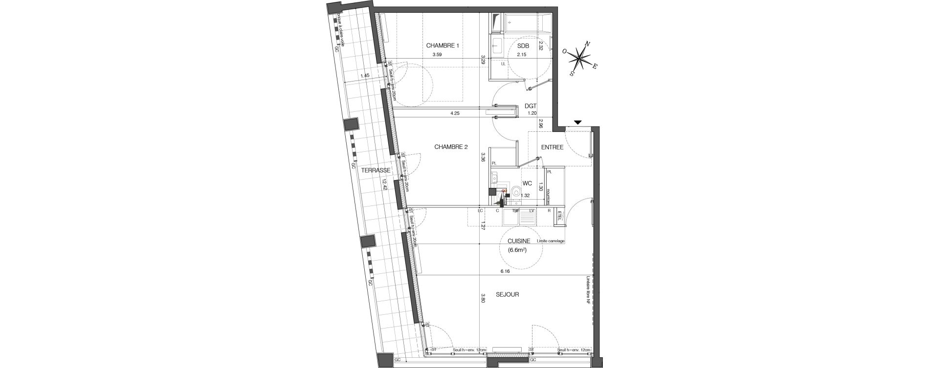 Appartement T3 de 70,00 m2 &agrave; Ivry-Sur-Seine Ivry confluences