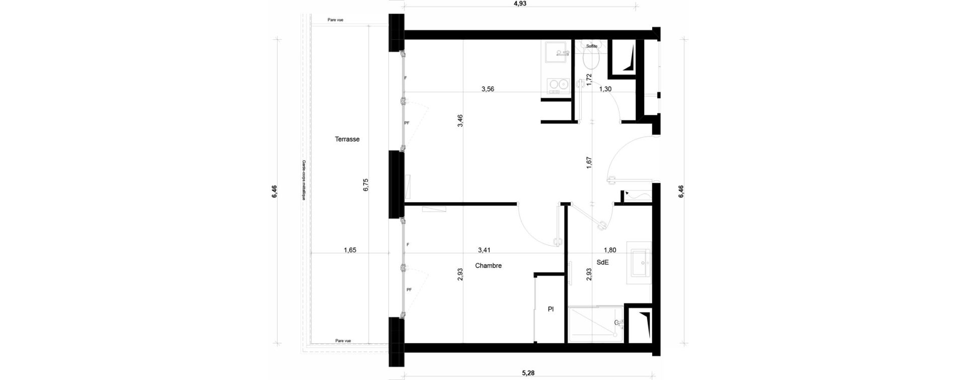 Appartement T2 meubl&eacute; de 31,30 m2 &agrave; Ivry-Sur-Seine Parmentier sud