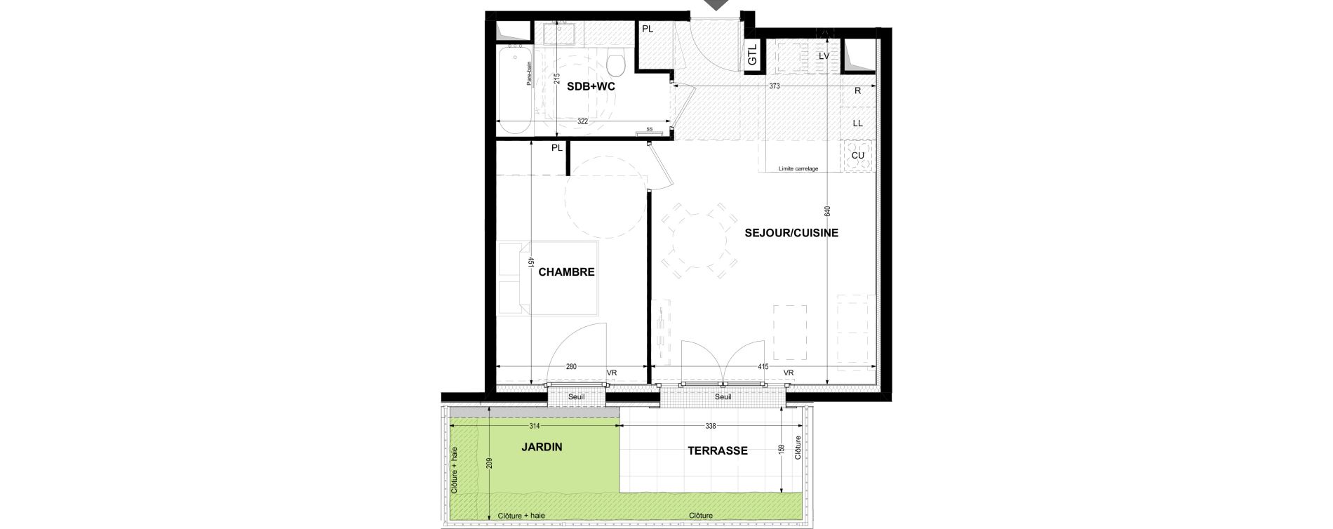 Appartement T2 de 44,62 m2 &agrave; Joinville-Le-Pont Moutier