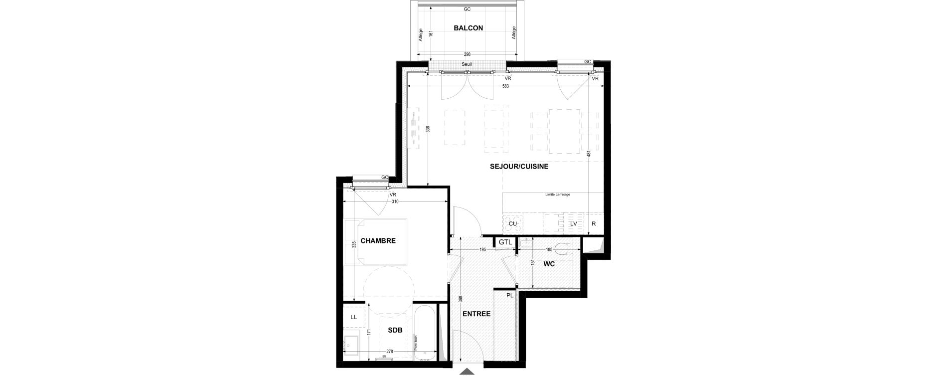 Appartement T2 de 51,11 m2 &agrave; Joinville-Le-Pont Moutier