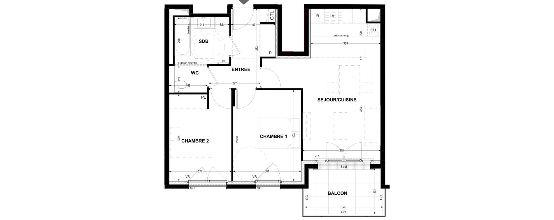 Appartement T3 de 61,01 m2 &agrave; Joinville-Le-Pont Moutier