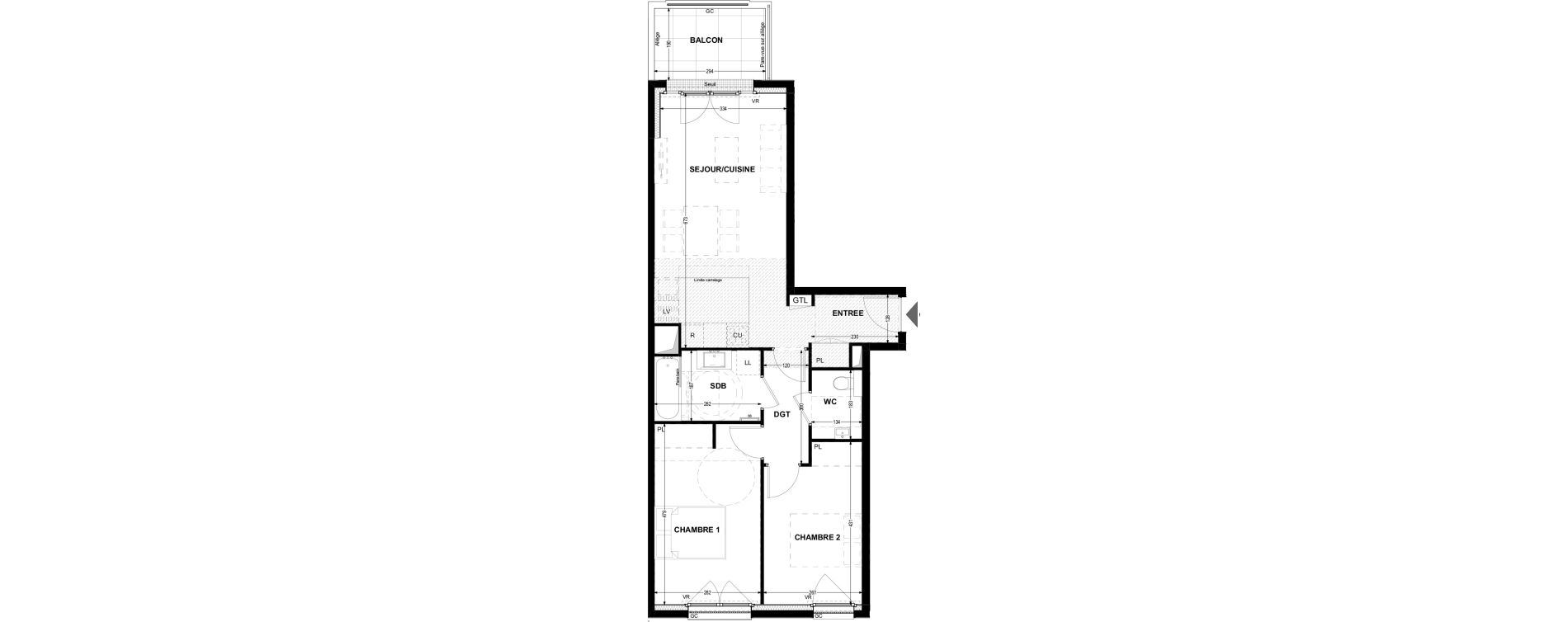 Appartement T3 de 62,30 m2 &agrave; Joinville-Le-Pont Moutier