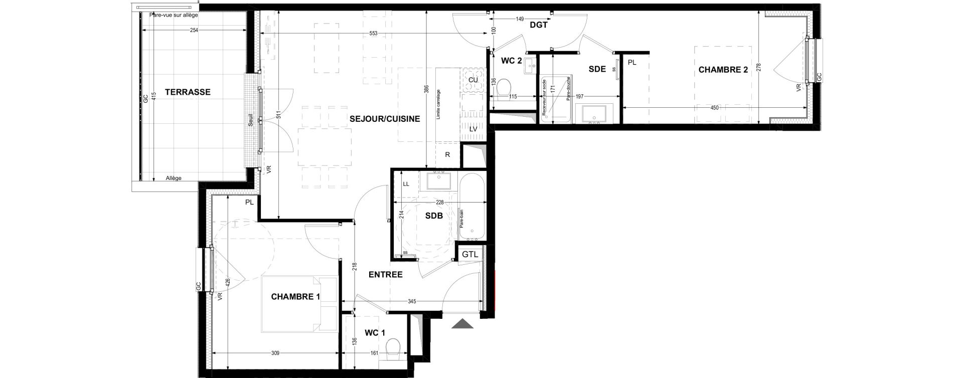 Appartement T3 de 69,17 m2 &agrave; Joinville-Le-Pont Moutier