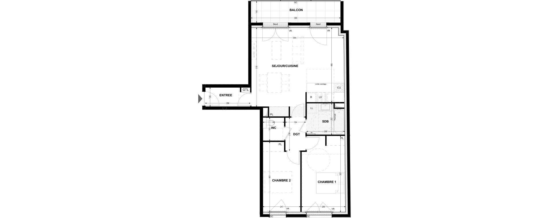 Appartement T3 de 70,28 m2 &agrave; Joinville-Le-Pont Moutier