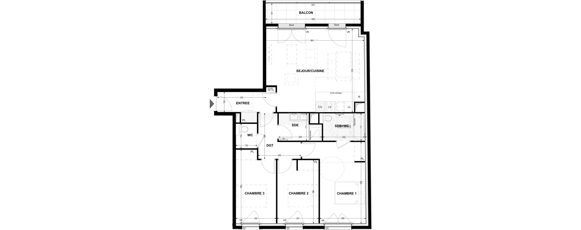 Appartement T4 de 87,04 m2 &agrave; Joinville-Le-Pont Moutier