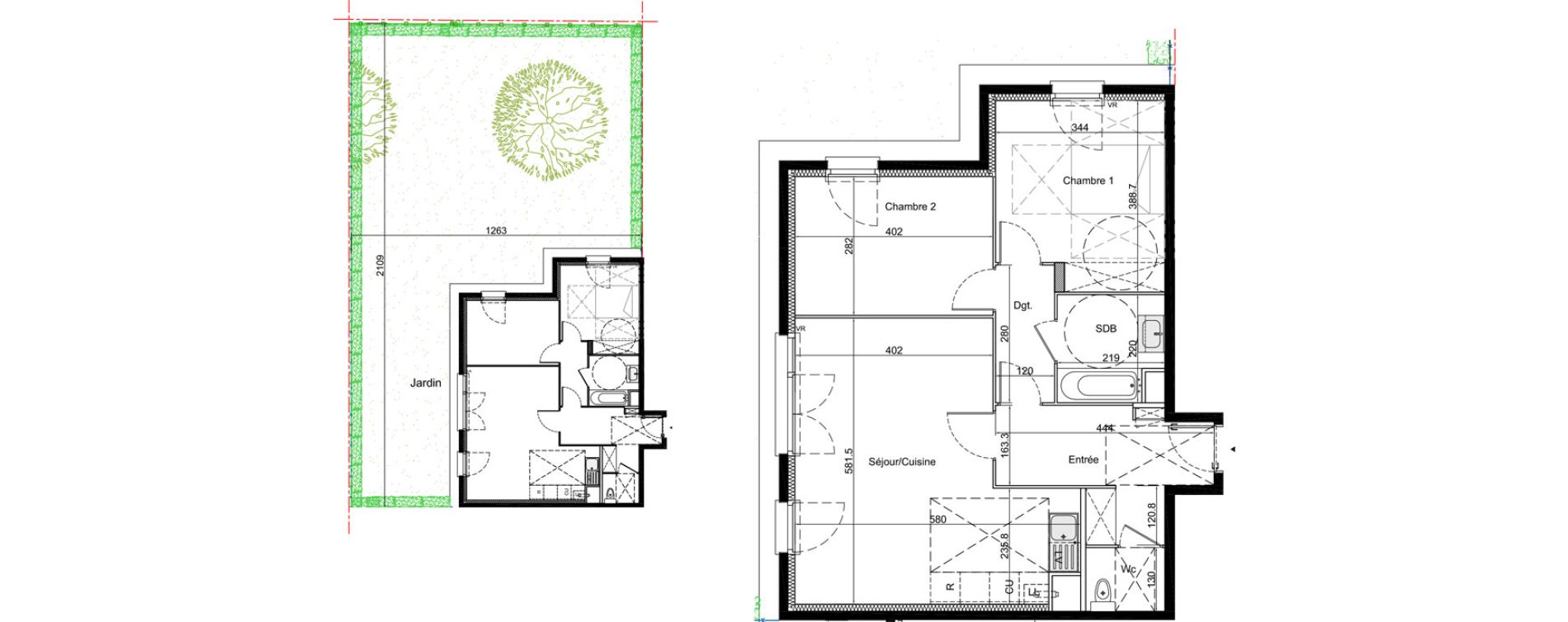 Appartement T3 de 69,60 m2 &agrave; La Queue-En-Brie Centre