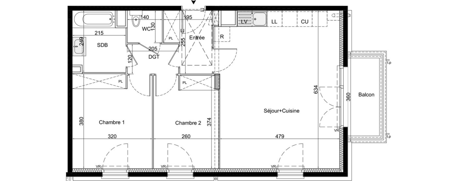 Appartement T3 de 65,48 m2 &agrave; La Queue-En-Brie Centre