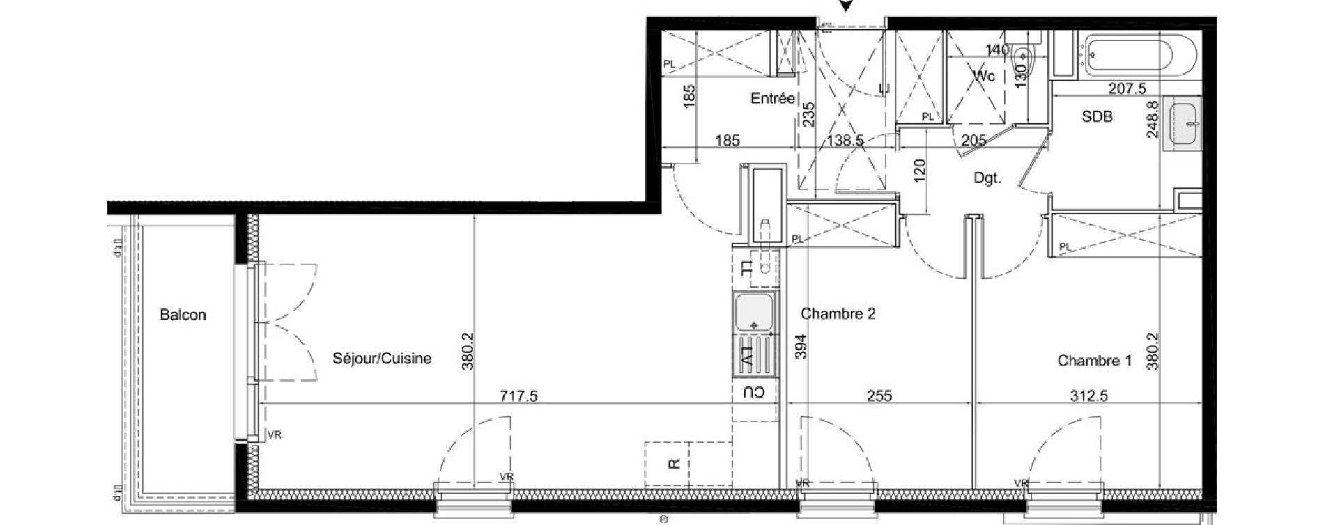 Appartement T3 de 65,88 m2 &agrave; La Queue-En-Brie Centre