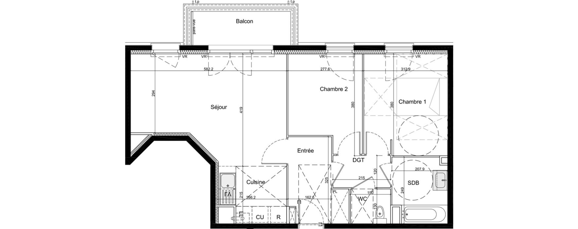 Appartement T3 de 62,19 m2 &agrave; La Queue-En-Brie Centre