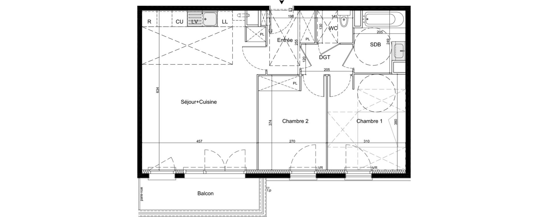 Appartement T3 de 64,09 m2 &agrave; La Queue-En-Brie Centre